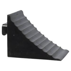 Black Molded Rubber Wheel Chock w/Grab Handle
