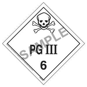 Division 6.1 PG III Placard - Worded