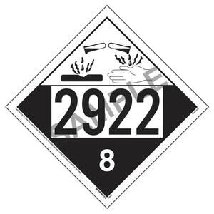 2922 Placard - Class 8 Corrosive