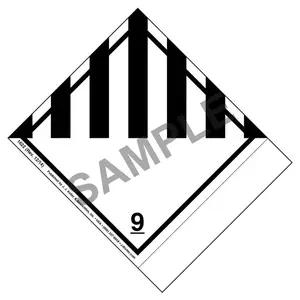 Class 9 Miscellaneous Labels - Blank Shipping Name Panel