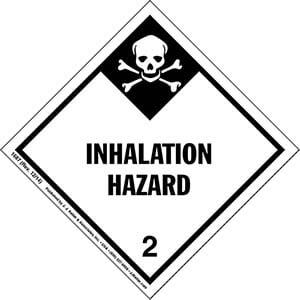 Hazardous Materials Labels - Class 2, Division 2.3 -- Inhalation Hazard - Paper, Roll