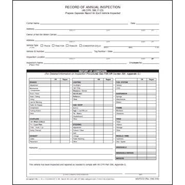 Record of Annual Inspection - Personalized