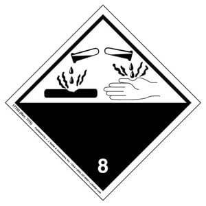 International Dangerous Goods Labels - Class 8 -- Corrosive - Vinyl