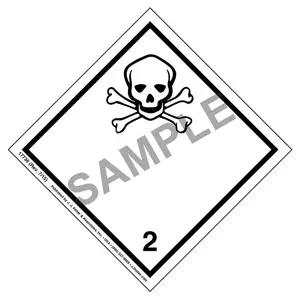 International Dangerous Goods Label - Class 2 -- Toxic Gas - Paper
