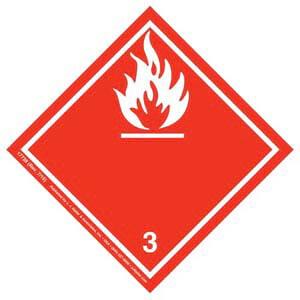 International Dangerous Goods Label - Class 3 -- Fammable Liquid - Paper