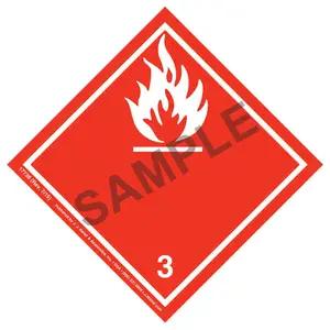 International Dangerous Goods Label - Class 3 -- Fammable Liquid - Paper