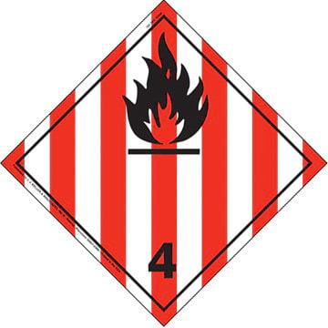 International Dangerous Goods Placard - Flammable Solid (Class 4), Tagboard