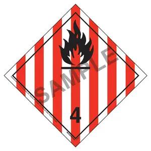 International Dangerous Goods Placard - Flammable Solid (Class 4), Tagboard