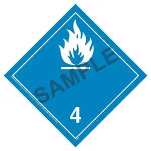 International Division 4.3 Water Reactive Substances Placard - Wordless
