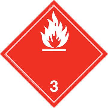 International Class 3 Flammable Liquid Placard - Wordless