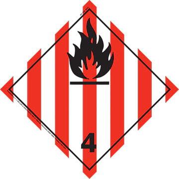 International Division 4.1 Flammable Solid Placard - Wordless