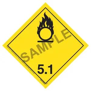 International Division 5.1 Oxidizer Placard - Wordless