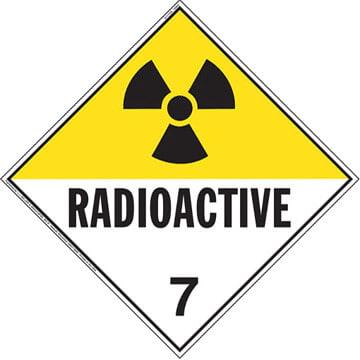 International Class 7 Radioactive Placard - Worded