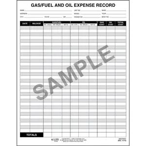 Gas & Oil Expense Record Form