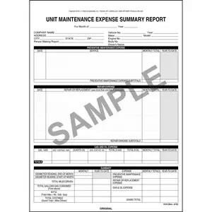 Unit Maintenance Expense Summary Form