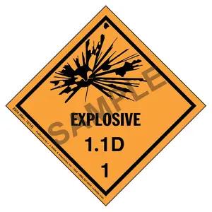 Explosives Label - Class 1, Division 1.1D - Paper