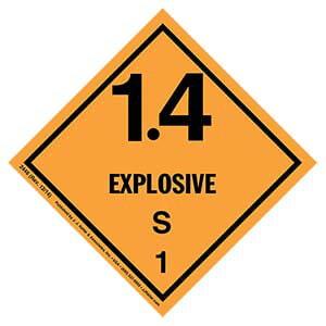 Explosives Label - Class 1, Division 1.4S - Paper