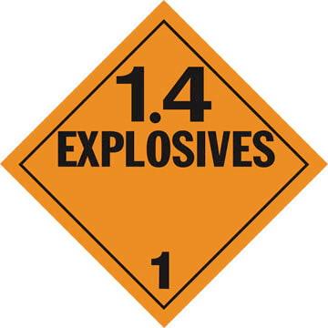 Division 1.4 Explosives Placard - Worded