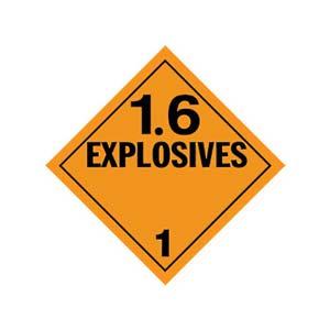 Division 1.6 Explosives Placard - Worded