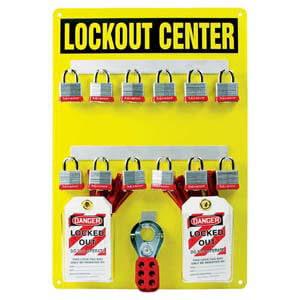 STOPOUT® Lockout Center - Aluminum Hanger Board, 12-Lock Cap