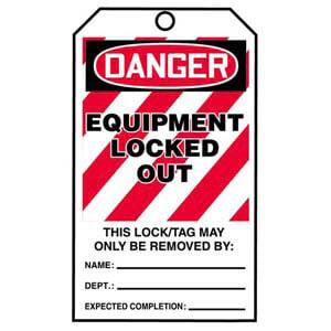 STOPOUT® Tags By-The-Roll - Danger Equipment Locked Out