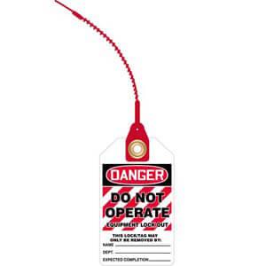 Loop n' Lock Tie Tags - Danger Do Not Operate Equipment Lock Out