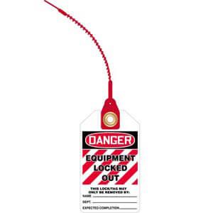 Loop n' Lock Tie Tags - Danger Equipment Locked Out