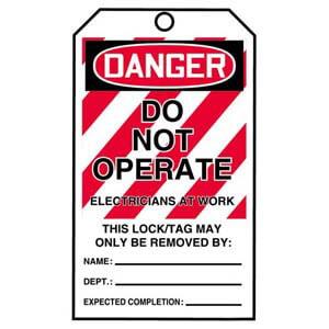 STOPOUT® Tags By-The-Roll - Danger Do Not Operate Electricians At Work