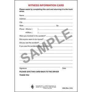 Witness Information Card
