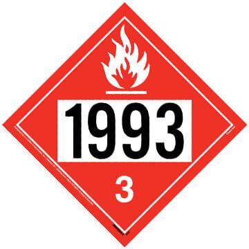1993 Placard - Class 3 Flammable Liquid