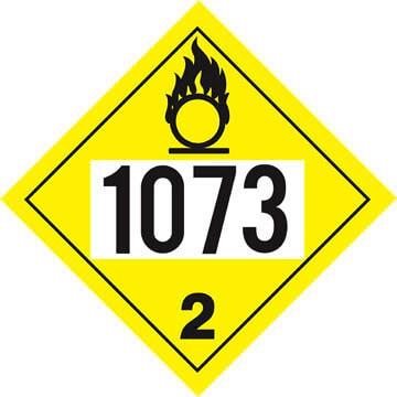 1073 Placard - Division 2.2 Oxygen