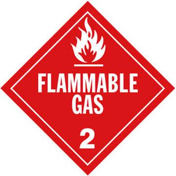 Division 2.1 Flammable Gas Placard - Worded