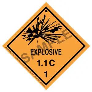 Explosives Label - Class 1, Division 1.1C - Poly
