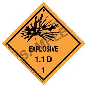 Explosives Label - Class 1, Division 1.1D - Poly