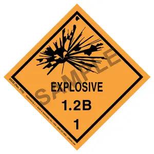 Explosives Label - Class 1, Division 1.2B - Poly