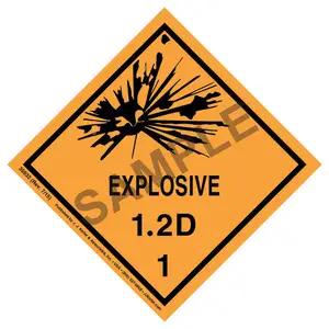 Explosives Label - Class 1, Division 1.2D - Poly