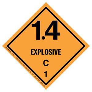 Explosives Label - Class 1, Division 1.4C - Poly