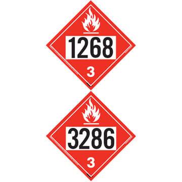 1268/3286 Placard - Class 3 Flammable Liquid