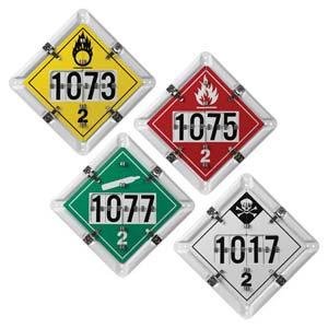 Numer-All™ Flip Placard - 4 Legend, Class 2, White Back Plate