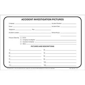 Accident Investigation Pictures Envelope