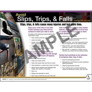 Slips Trips Falls Instructional Chart