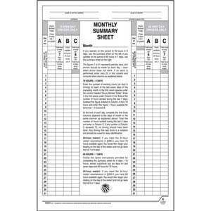 Monthly Log Summary Wall Chart
