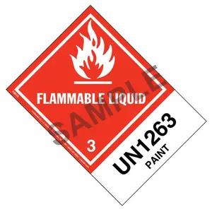 Numbered Panel Proper Shipping Name Labels - Class 3, Flammable Liquid - Paint UN 1263