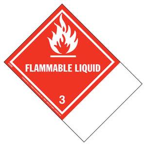 Class 3 Flammable Liquid Labels - Blank Shipping Name Panel
