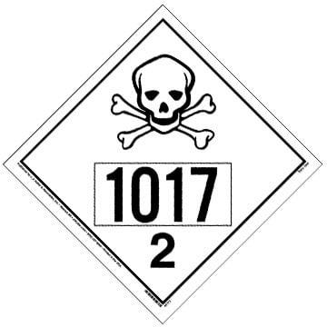 1017 Placard - International Division 2.3 Toxic Gas