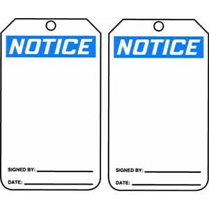 Notice - OSHA Safety Tag