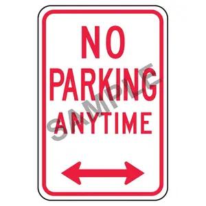No Parking Anytime Sign with Arrow