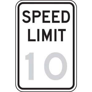 Speed Limit 10 Sign