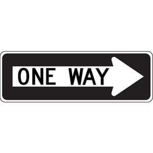 One Way Sign - Right Arrow