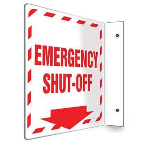 Emergency Shut-Off Sign - Projection